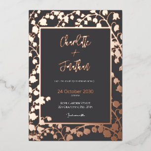 Lelie van de Vallei Bloementuin Trouwgoud Folie Uitnodiging