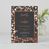 Lelie van de Vallei Bloementuin Trouwgoud Folie Uitnodiging (Staand Voorkant)