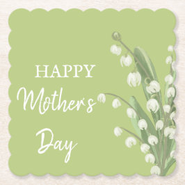 Lelie van de Vallei Bloemrijke Gelukkige Moederdag Kartonnen Onderzetters