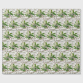 Lelie van de vallei boeket op wit satijn cadeaupapier (Vlak)