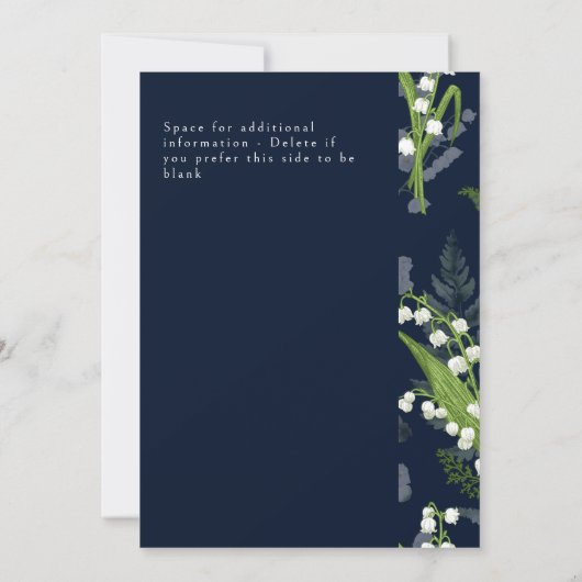 Lelie van de Vallei Donkerste Blauwe Solid met Blo Kaart (Achterkant)