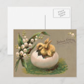 Lelie van de Vallei Easter Chick Egg Feestdagenkaart (Voorkant / Achterkant)