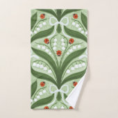 Lelie van de vallei en lieveheersbeestjes symmetri bad handdoek (Handdoek)