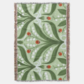 Lelie van de vallei en lieveheersbeestjes symmetri deken (Voorkant Verticaal)