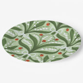 Lelie van de vallei en lieveheersbeestjes symmetri papieren bordje (Gekanteld)