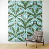 Lelie van de vallei en lieveheersbeestjes symmetri wandkleed (In situ)