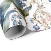 Lelie van de vallei en meidoorn bloemenpatroon cadeaupapier (Rol Hoek)