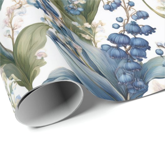 Lelie van de vallei en meidoorn bloemenpatroon cadeaupapier (Rol Hoek)