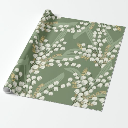 Lelie van de vallei Floral Cadeaupapier (Uitgerold)
