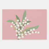 Lelie van de vallei Floral Inpakpapier Vel (Voorkant 3)