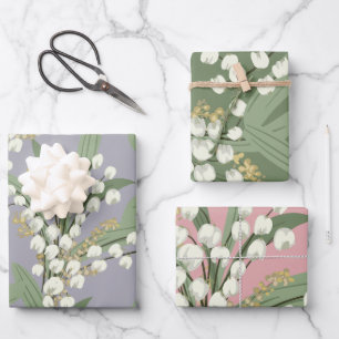 Lelie van de vallei Floral Inpakpapier Vel
