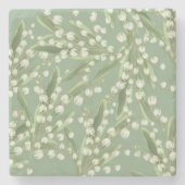 Lelie van de vallei Floral Stenen Onderzetter (Voorkant)