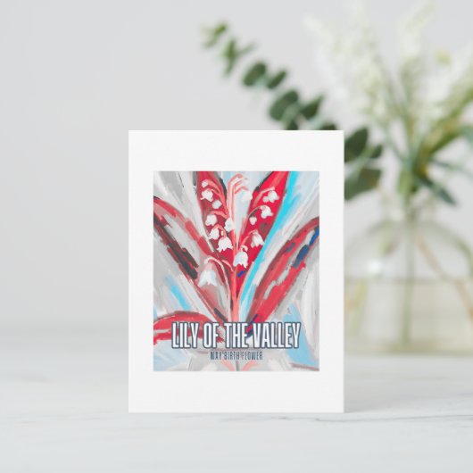 Lelie van de Vallei Geboorte Maand Bloem Aquarel Briefkaart (Staand voorkant)