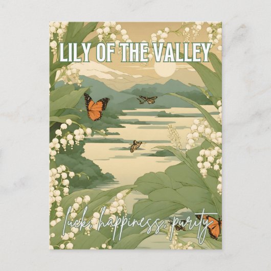 Lelie van de Vallei Geboorte Maand Bloem Japans Briefkaart (Voorkant)
