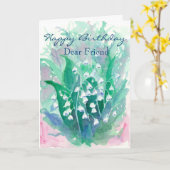 Lelie van de Vallei Gelukkige Verjaardag Beste Vri Kaart (Gele Bloem)