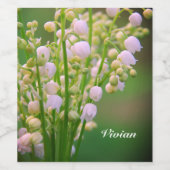 Lelie van de vallei gepersonaliseerd wijn etiket (Enkel label)