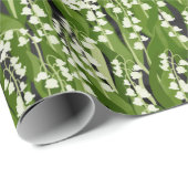 Lelie van de vallei groen cadeaupapier (Rol Hoek)