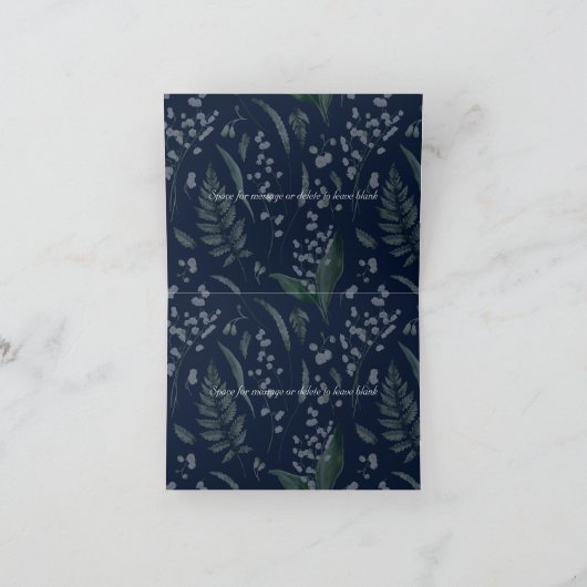 Lelie van de Vallei II Donkerblauw Custom Bedankkaart (Binnen)