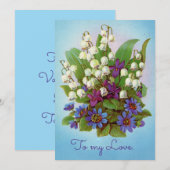 Lelie van de vallei Kaarten Victoriaans Valentijns (Voorkant / Achterkant)