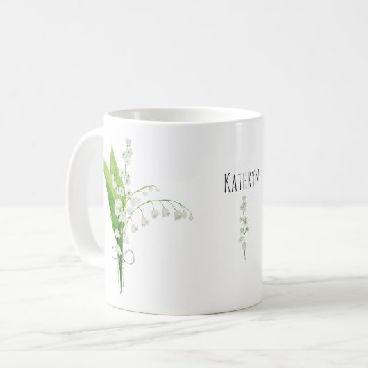 Lelie van de Vallei Kan Geboorte Bloem Keramiek Koffiemok (Voorkant links)