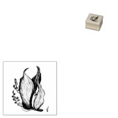 Lelie van de Vallei Lente Bloem, Originele Kunst Rubberstempel (Gestempeld)