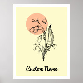 Lelie van de Vallei Mei Geboorte Maand Bloem Minim Poster