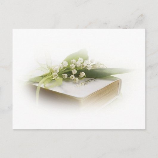 Lelie van de vallei met bijbel briefkaart (Voorkant)
