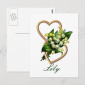 Lelie van de vallei met twee harten briefkaart (Voorkant / Achterkant)