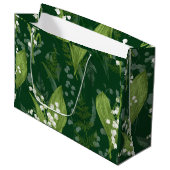 Lelie van de vallei met varens | Dark Green Groot Cadeauzakje (Voorkant Gekanteld)