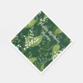 Lelie van de vallei met varens | Dark Green Servet (Hoek)