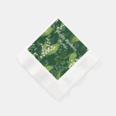 Lelie van de vallei met varens | Dark Green Servet (Hoek)