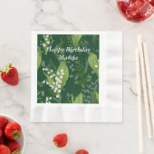 Lelie van de vallei met varens | Dark Green Servet (Insitu)