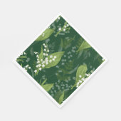 Lelie van de vallei met varens | Dark Green Servet (Hoek)