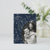 Lelie van de vallei met varens | Deep Blue Briefkaart (Staand voorkant)