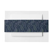 Lelie van de vallei met varens | Donker Blauw Uitnodigingen Wikkel (Voorkant Voorbeeld)