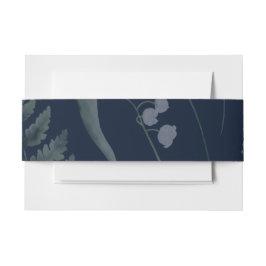 Lelie van de vallei met varens | Donker Blauw Uitnodigingen Wikkel