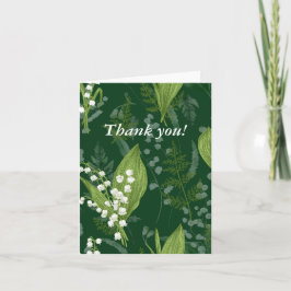 Lelie van de vallei met varens | Donkergroene blan Notitiekaartje