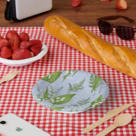 Lelie van de vallei met varens | Licht blauw Papieren Kommen