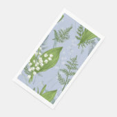 Lelie van de vallei met varens | Licht blauw Servet (Hoek)