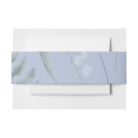 Lelie van de vallei met varens | Licht blauw Uitnodigingen Wikkel (Voorkant Voorbeeld)