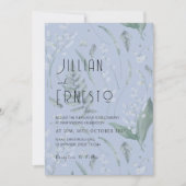 Lelie van de vallei met varens | Lichtblauw op maa Kaart (Voorkant)