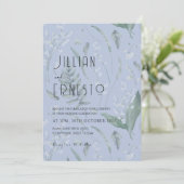 Lelie van de vallei met varens | Lichtblauw op maa Kaart (Staand voorkant)