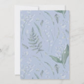 Lelie van de vallei met varens | Lichtblauw op maa Kaart (Achterkant)