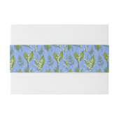 Lelie van de vallei met varens | Middelblauw Uitnodigingen Wikkel (Achterkant Voorbeeld)