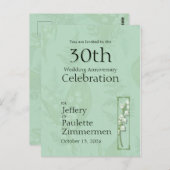 Lelie van de vallei met varens | Sage Green Custom Briefkaart (Voorkant / Achterkant)