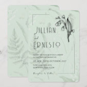 Lelie van de vallei met varens | Sage Green Custom Kaart (Voorkant / Achterkant)