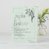 Lelie van de vallei met varens | Sage Green Custom Kaart (Staand voorkant)