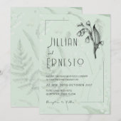 Lelie van de vallei met varens | Sage Green Custom Kaart (Voorkant / Achterkant)