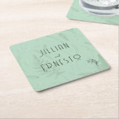 Lelie van de vallei met varens | wit douane kartonnen onderzetters (Schuin)