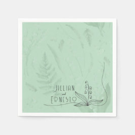 Lelie van de vallei met varens | Zacht Groen Aange Servet